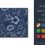 Garden Pattern Square Dance Rug #1 Samtuse963