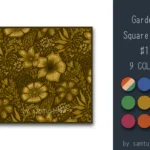 Garden Pattern Square Dance Rug #1 Samtuse963