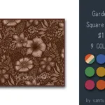 Garden Pattern Square Dance Rug #1 Samtuse963