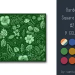 Garden Pattern Square Dance Rug #2 Samtuse963
