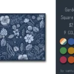 Garden Pattern Square Dance Rug #2 Samtuse963