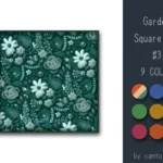 Garden Pattern Square Rug #3-Samtuse963