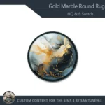 Gold Marble Round Dance Rug #1 Samtuse963