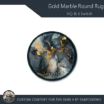 Gold Marble Round Dance Rug #1 Samtuse963