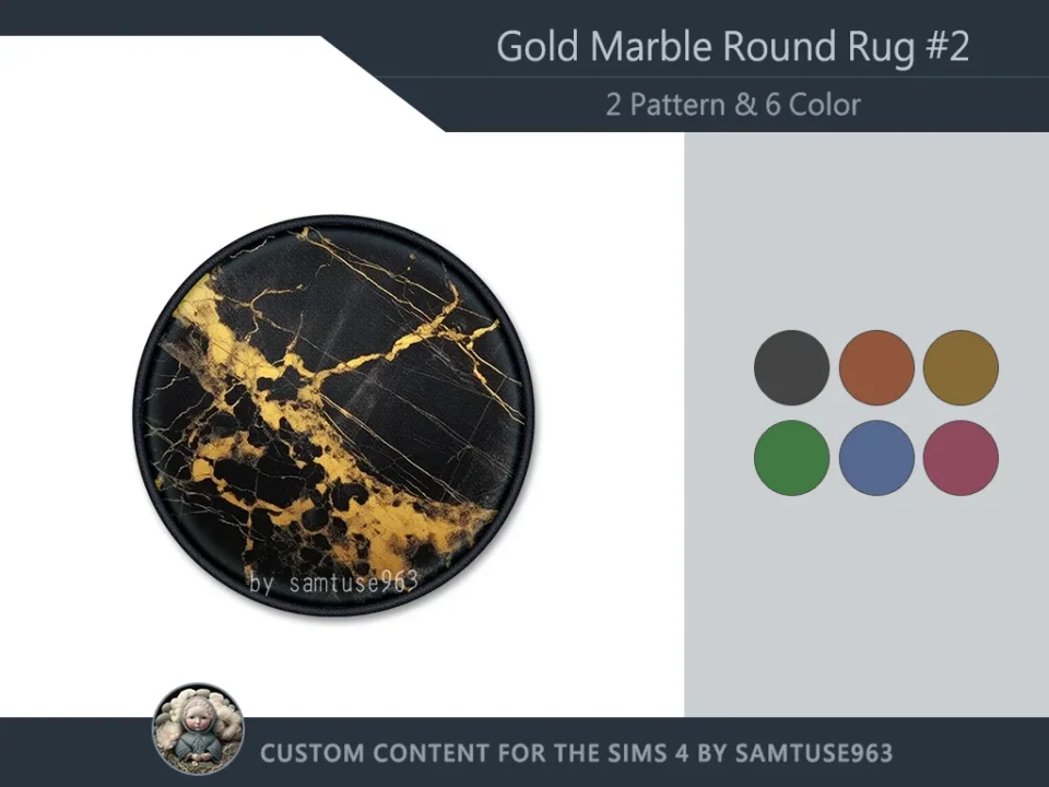 HQ Gold Marble Round Dance Rug #2 Samtuse963