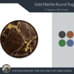 HQ Gold Marble Round Dance Rug #2 Samtuse963