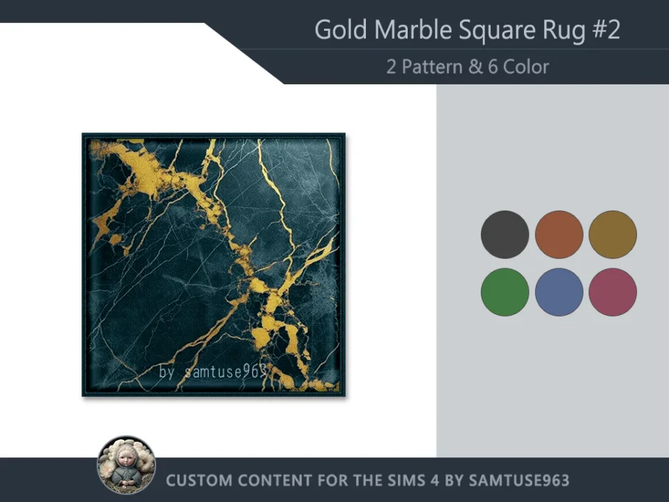 HQ Gold Marble Square Dance Rug #2 Samtuse963
