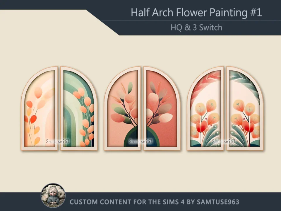 HQ Half Arch Flower Painting #1 Sellable Samtuse963