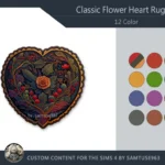 Classic Flower Heart Dance Rug #1 Samtuse963