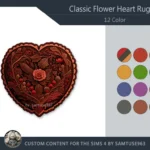 Classic Flower Heart Dance Rug #1 Samtuse963