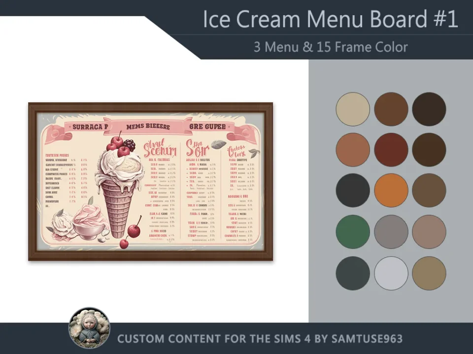Ice Cream Menu Board #1 Samtuse963