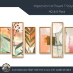 HQ Impressionist Flower Triptych #1 Sellable Extra B Samtuse963