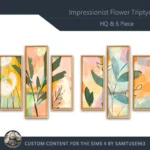 HQ Impressionist Flower Triptych #1 Sellable Extra B Samtuse963
