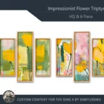 HQ Impressionist Flower Triptych #2 Sellable Extra B Samtuse963