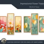HQ Impressionist Flower Triptych #2 Sellable Extra B Samtuse963