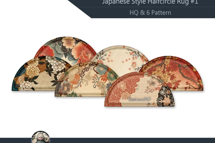 HQ Japanese Style Half Circle Dance Rug #1 Samtuse963