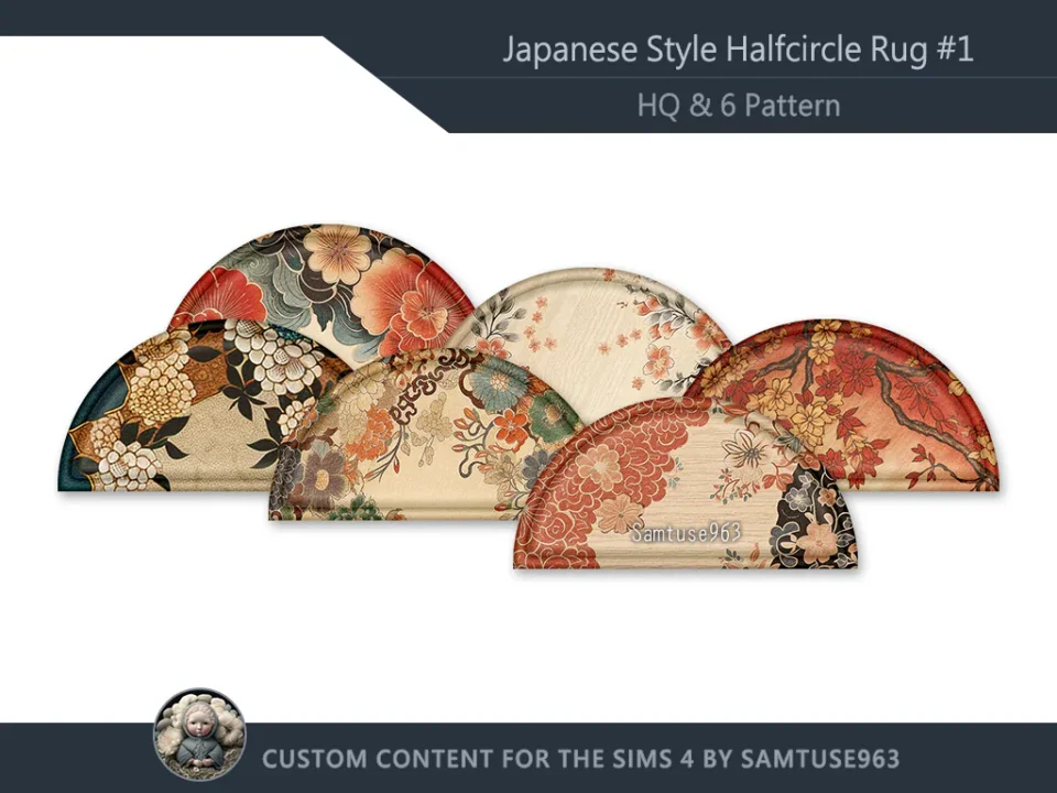HQ Japanese Style Half Circle Dance Rug #1 Samtuse963