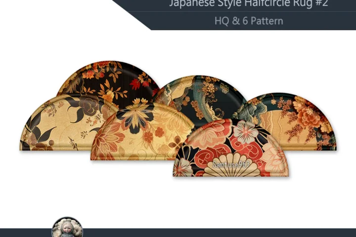 HQ Japanese Style Half Circle Dance Rug #2 Samtuse963