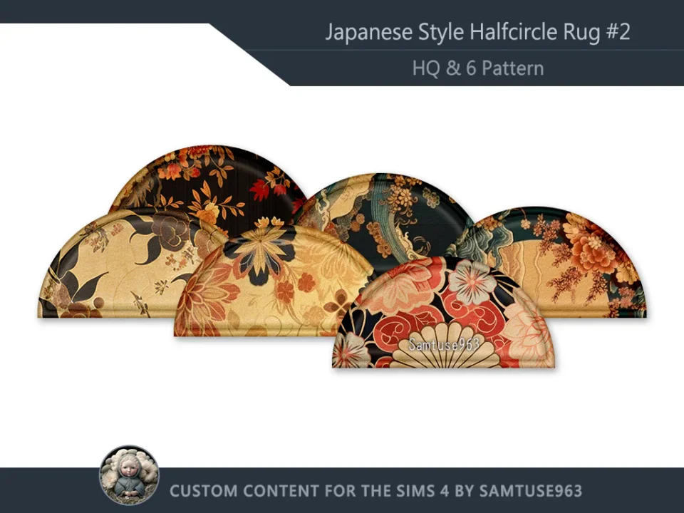 HQ Japanese Style Half Circle Dance Rug #2 Samtuse963
