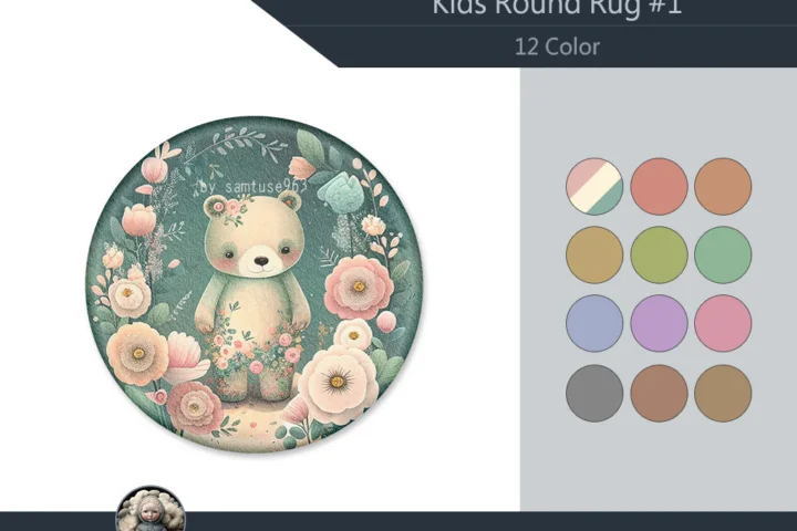 HQ Kids Round Dance Rug #1 Samtuse963