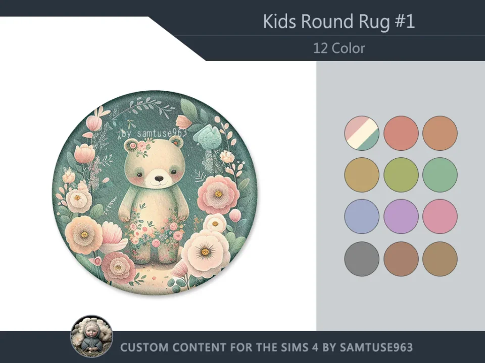 HQ Kids Round Dance Rug #1 Samtuse963