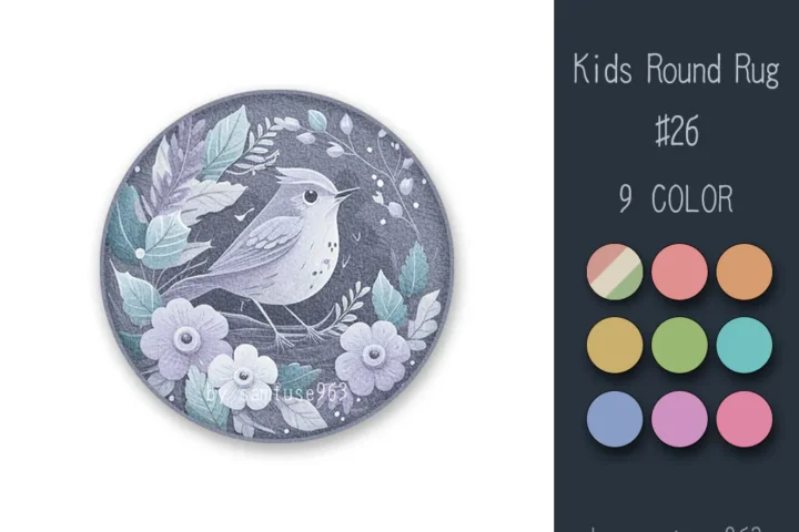 Kids Round Rug #26-Samtuse963