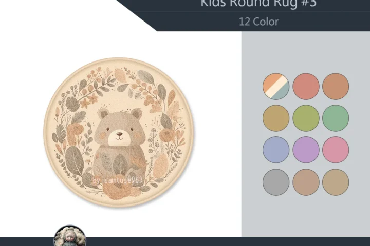 HQ Kids Round Dance Rug #3 Samtuse963