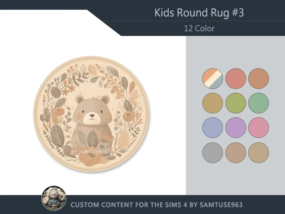 HQ Kids Round Dance Rug #3 Samtuse963