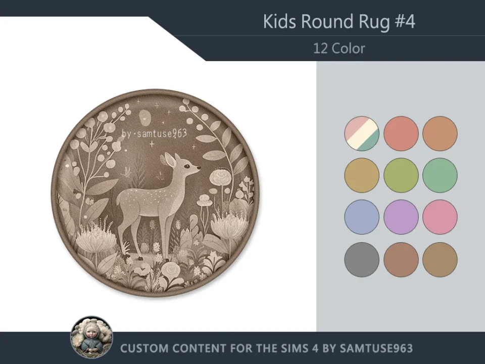 HQ Kids Round Dance Rug #4 Samtuse963