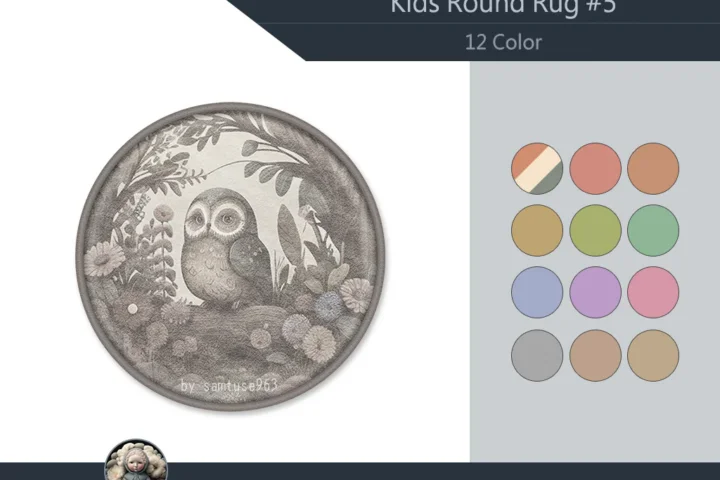 HQ Kids Round Dance Rug #5 Samtuse963