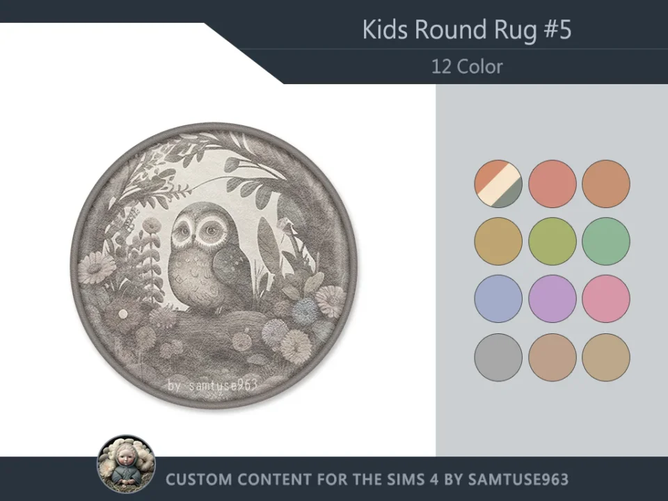 HQ Kids Round Dance Rug #5 Samtuse963