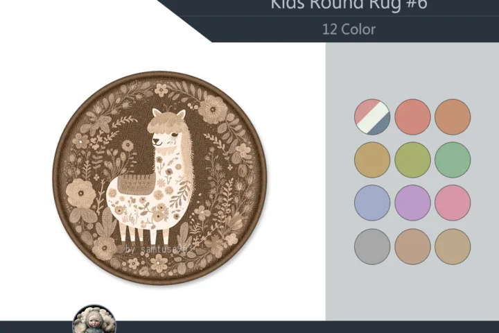 HQ Kids Round Dance Rug #6 Samtuse963
