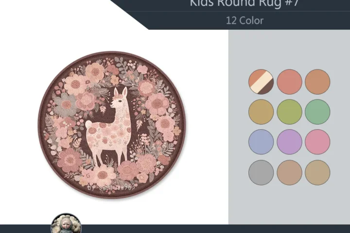 Kids Round Dance Rug #7 Samtuse963