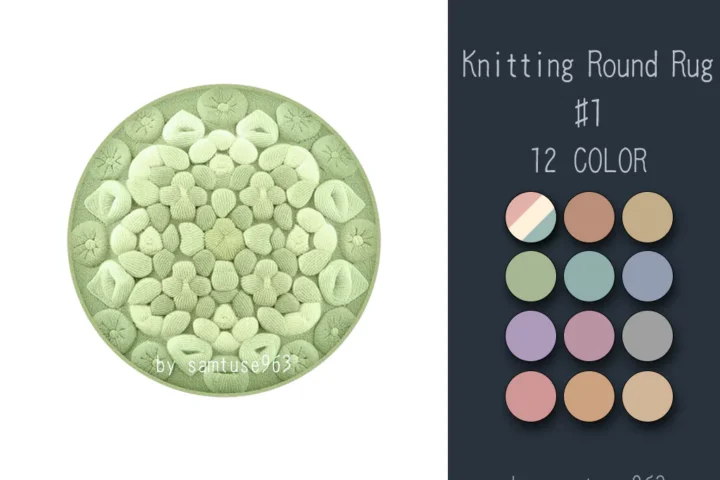 Knitting Round Dance Rug #1 Samtuse963