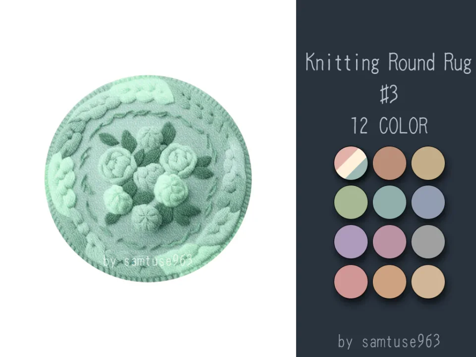 Knitting Round Dance Rug #3 Samtuse963