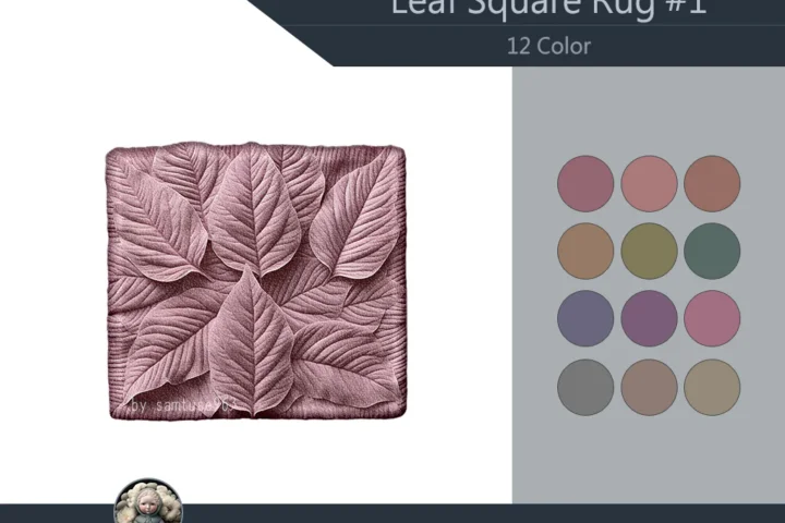 Leaf Square Dance Rug #1 Samtuse963