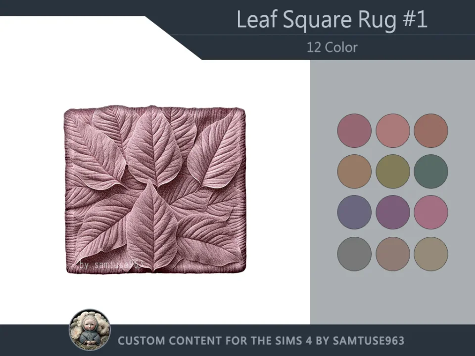 Leaf Square Dance Rug #1 Samtuse963