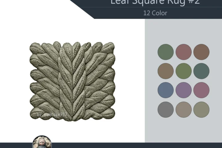 Leaf Square Dance Rug #2 Samtuse963