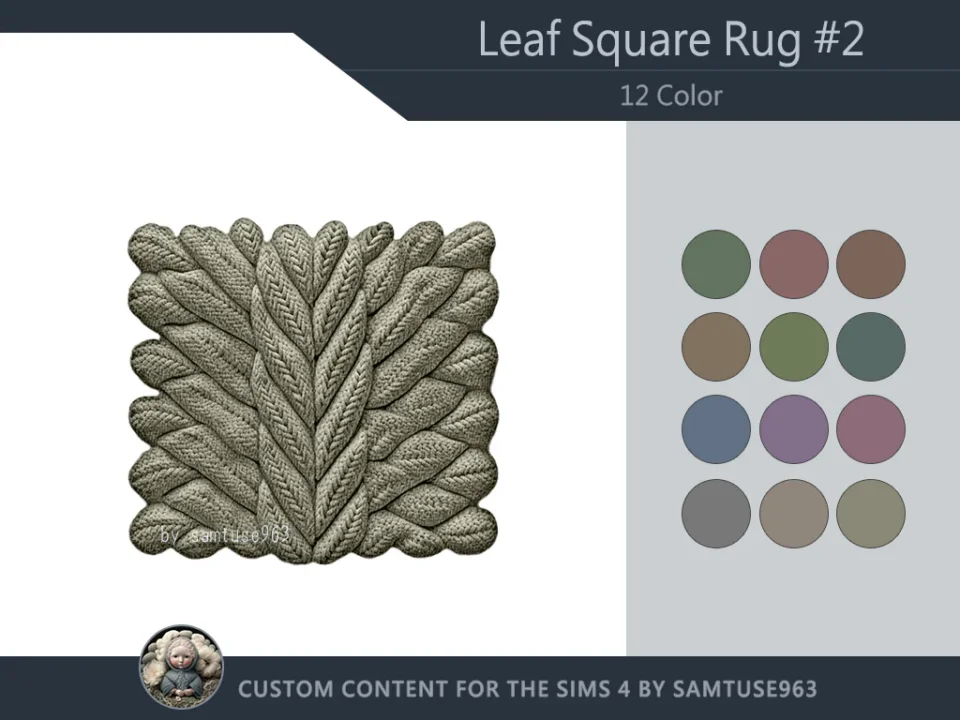 Leaf Square Dance Rug #2 Samtuse963