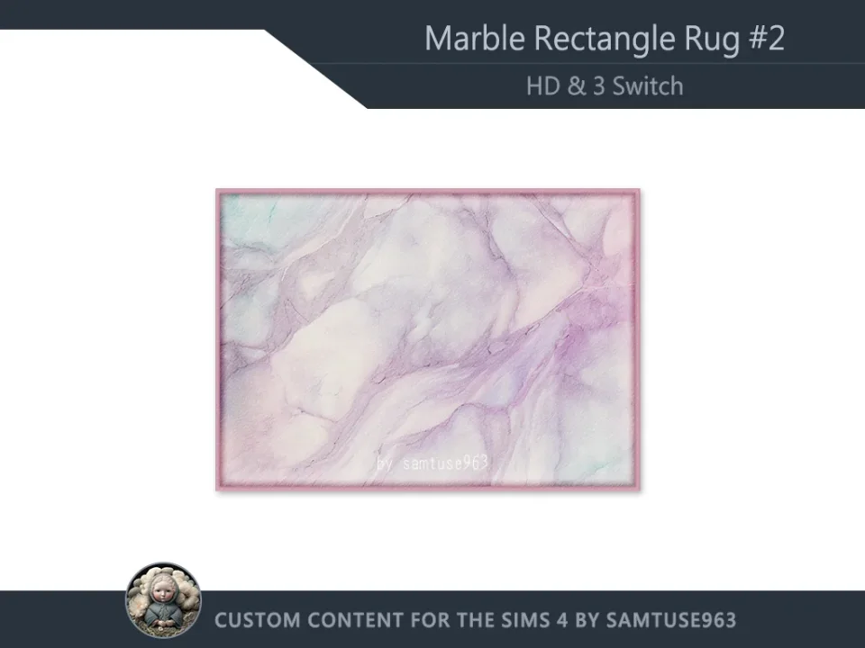 Marble Rectangle Dance Rug #2 HQ Samtuse963