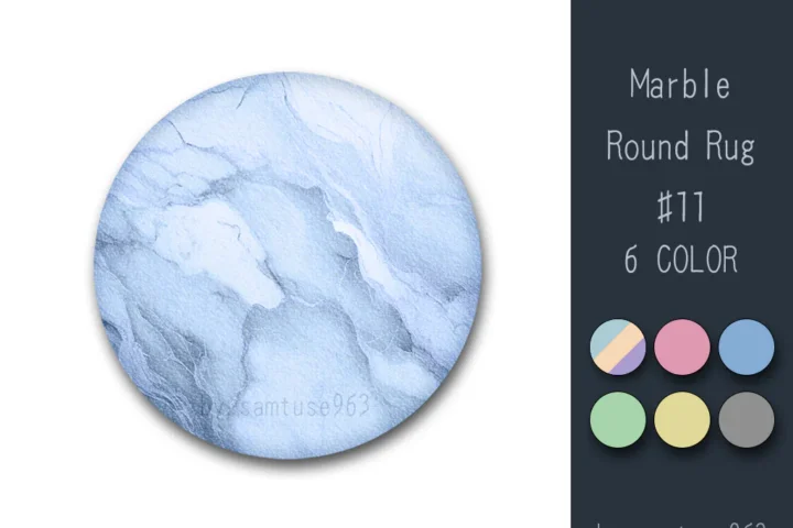 Marble Round Dance Rug #11 Samtuse963