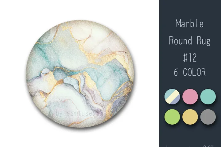 Marble Round Dance Rug #12 Samtuse963