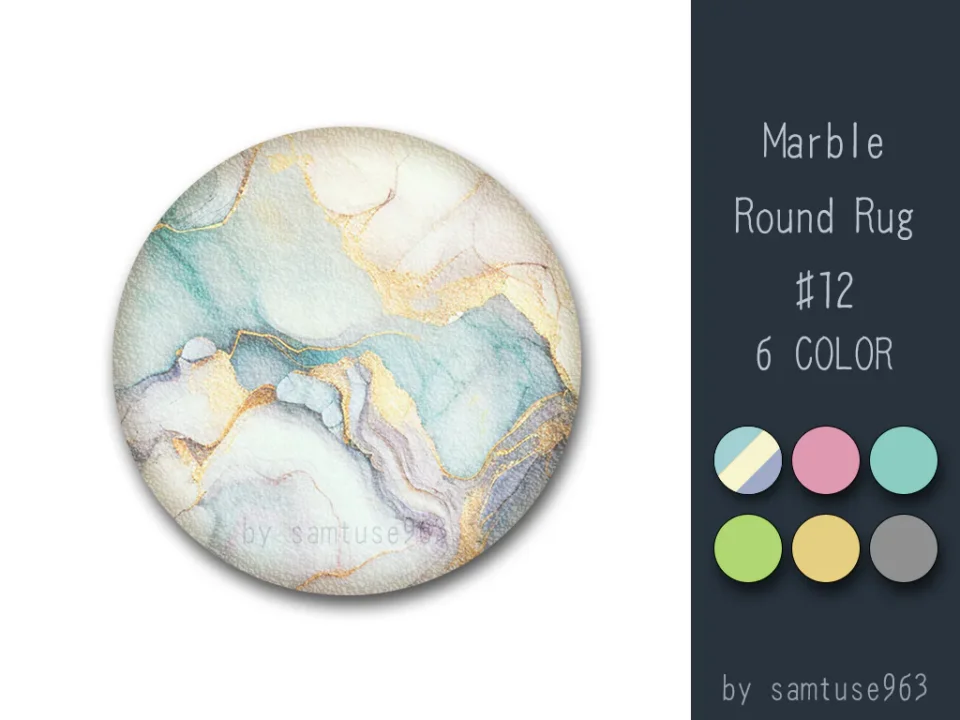 Marble Round Dance Rug #12 Samtuse963