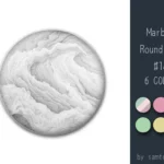 Marble Round Dance Rug #14 Samtuse963