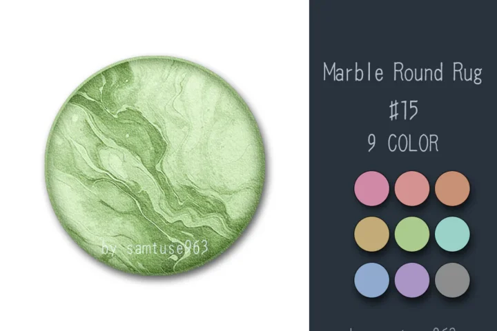 Marble Round Dance Rug #15 Samtuse963