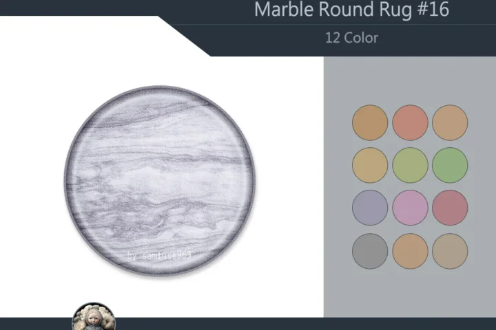 Marble Round Dance Rug #16 Samtuse963
