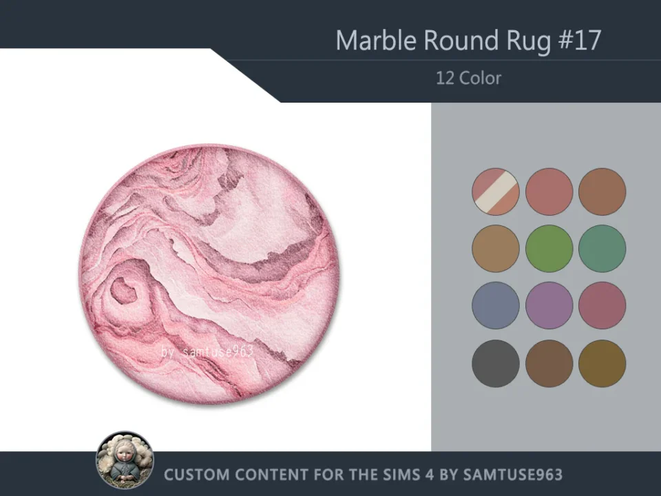 Marble Round Dance Rug #17 Samtuse963