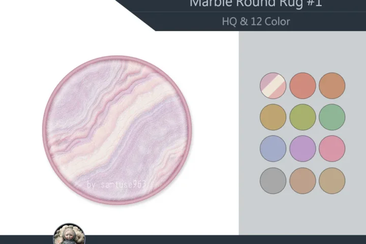 HQ Marble Round Dance Rug B #1 Samtuse963