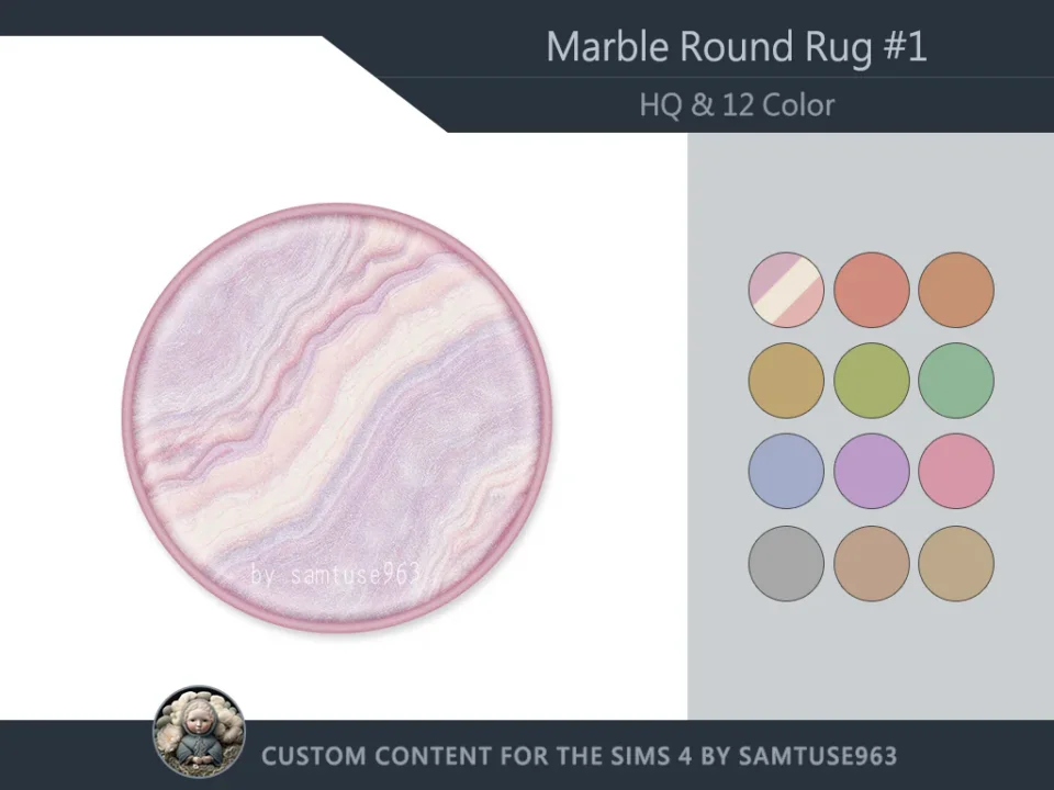 HQ Marble Round Dance Rug B #1 Samtuse963