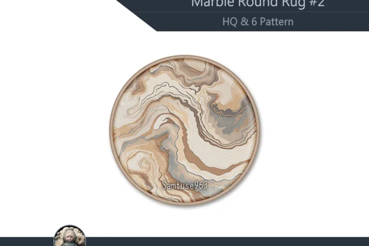 Marble Round Dance Rug #2 Samtuse963
